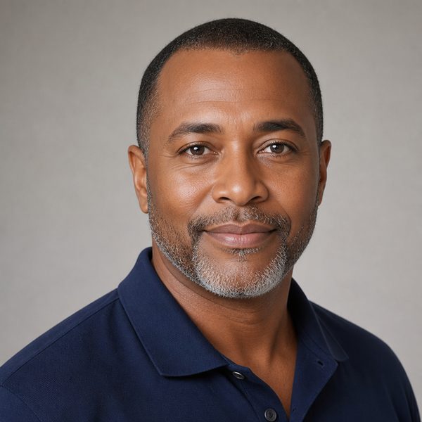 AI-generated portrait of Clive Bradley, a fictional agent